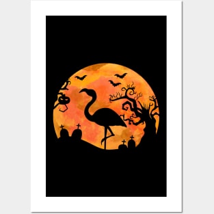 Happy Flamingoween Gift for a Halloween Flamingo Lover graphic Posters and Art